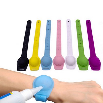 Silicone Wristbands Bracelet Holder w/Hand Sanitizer