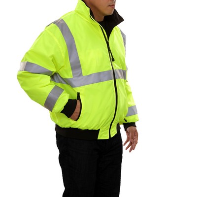 3 Poly Pongee Water Resistant 3-Season Jacket- 3M™ Scotchlite™ Reflective/Fluorescent Yellow-Green