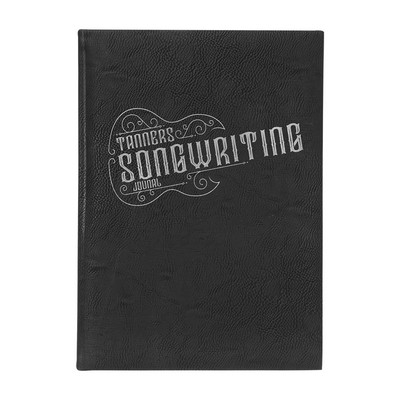 7" x 9¾" Black/Silver Leatherette Journal