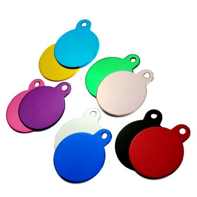 Anodized Aluminum Colorful Circle Dog Tag Round Shape Sublimation Pet Tag