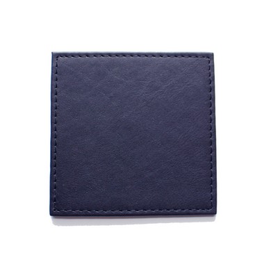 Ashlin® Designer Stratford Navy Blue Napoli Napa Leather Executive Square Coaster