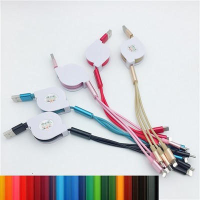 3-in-1 Retractable USB Charging Cable