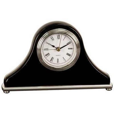 7.5" x 4.5" Black Piano Finish Mantel Desk Clock