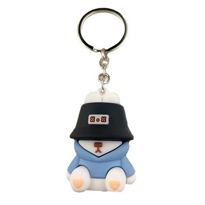 3D Flexible Glue Charm Cartoon Bear Soft Key Chain