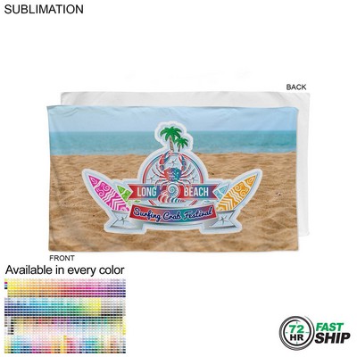 72 Hr Fast Ship - Plush and Soft Velour Terry Cotton Blend Beach Towel, 35x60