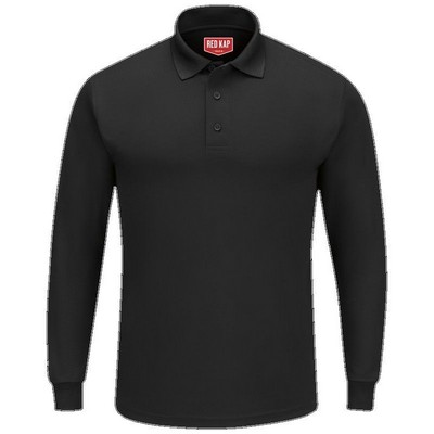 Red Kap™ Men's Performance Knit® Long Sleeve Core Polo - Black