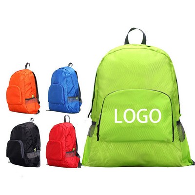 Waterproof Folding Diamond Plaid Backpack