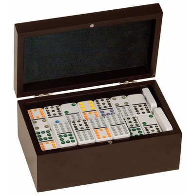 Rosewood Finish Dominos Game Gift Set