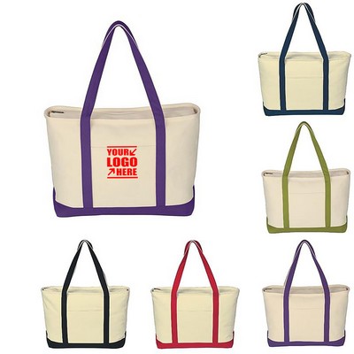 Promotional Large Heavy Cotton Canvas Boat Tote Bag