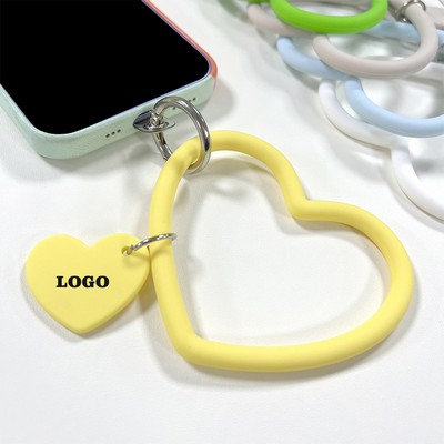 Silicone Heart Shaped Phone Wrist Ring Loop/Cell Phone Strap Holder