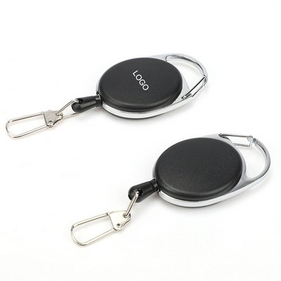 Compact Retractable Keychain with Carabiner