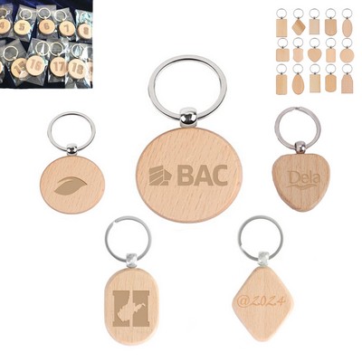 Round Wooden Hotel Keychain/ Key Tags