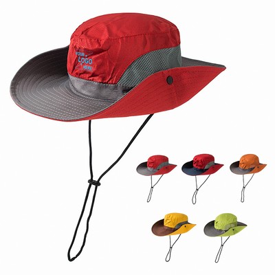 Unisex Wide Brim Sun Protection Bucket Hat