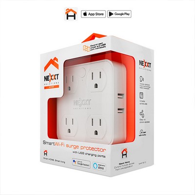 Nexxt Smart Home WiFi Surge Protector Wall with 4 Outlets - White