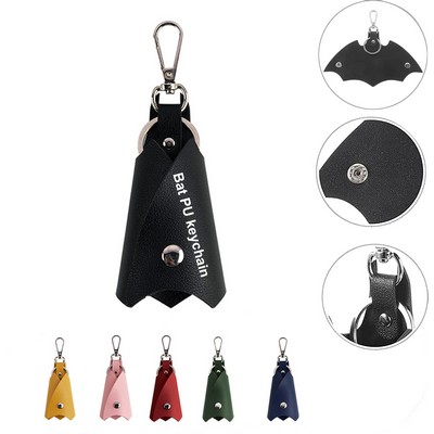 Bat Shaped Pu Leather Car Keychain