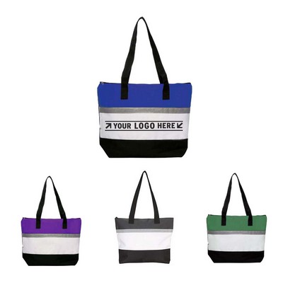 Three-Tone Color Tote Bag