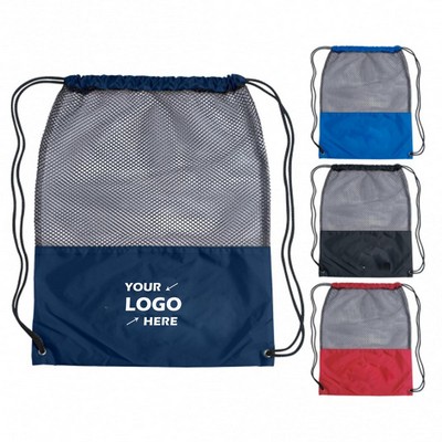 Mesh Sports Drawstring Backpack