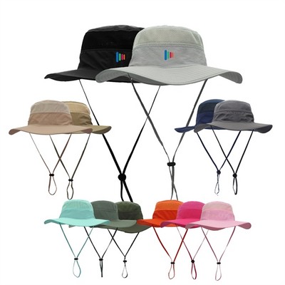 Nylon Bucket Hat w/ Wide Brim Quick-Dry