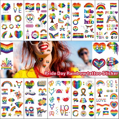 Custom LGBT Pride Rainbow Waterproof Temporary Tattoos/Body Stickers