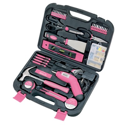 Apollo Tools 135 Piece Pink Tool Kit