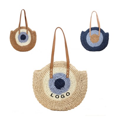 Handwoven Round Corn Straw Bags