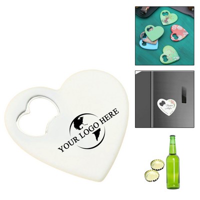 Magnetized Heart-Shaped Bottle Opener for Refrigerator