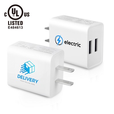 UL Listed 10W Dual Port USB-A Wall Charger