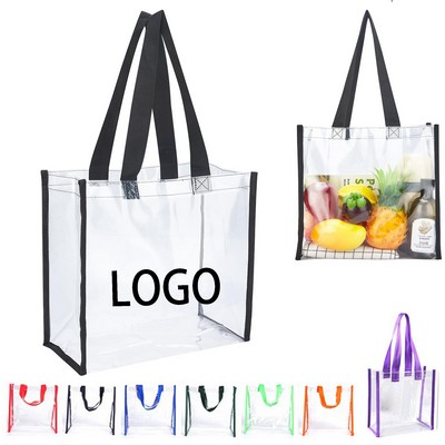 Clear Vinyl Tote Transparent Travel Beach Bag