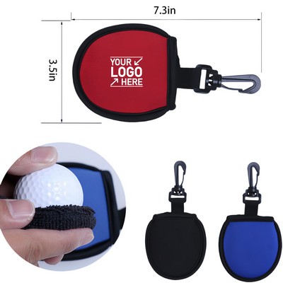 Golf Ball Cleaner Pouches With Clip Hook