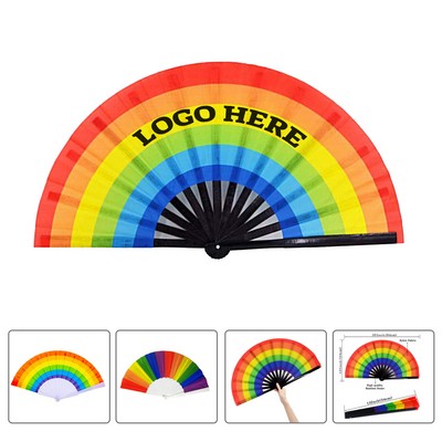 Folding Plastic Rainbow Fan