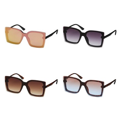 Rose Women's Over Sized Rimless Square Sunglasses