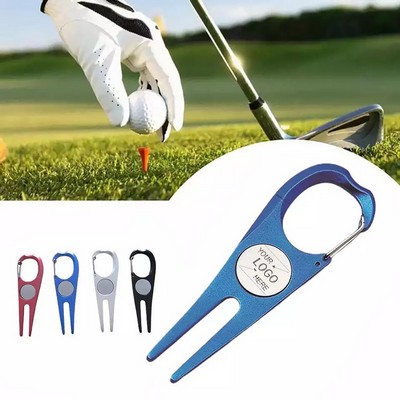 Golf Divot Repair Tool with Ball Marker