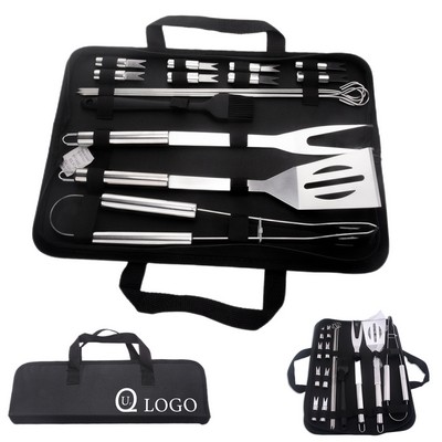 16 Bbq Grill Tools Set W/Carrying Bag