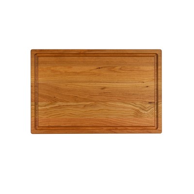 Cherry cutting board with juice groove 17x11x3/4