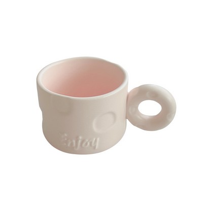 Macaron Color Donut Handle Ceramic Coffee Mug