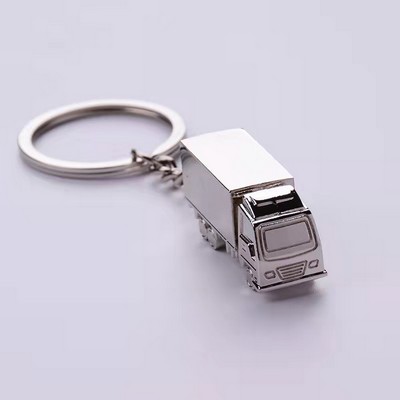 Zinc Alloy 3D Truck Keychain Charm