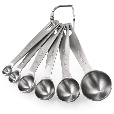 6 Piece Measuring Spoon Set - Teaspoon and Tablespoon