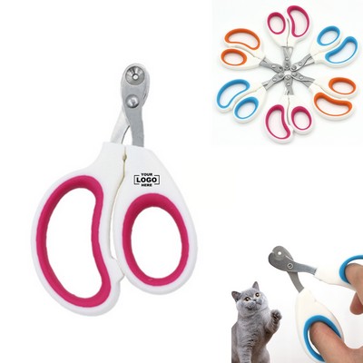 Professional Pet Nail Clippers with Sharp Angled Blade and Safety Guard for Cats