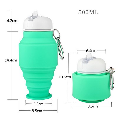 17oz Foldable Silicone Water Bottle