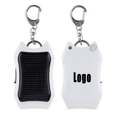 1000mAh Portable Solar Keychain Power Bank With Flashlight