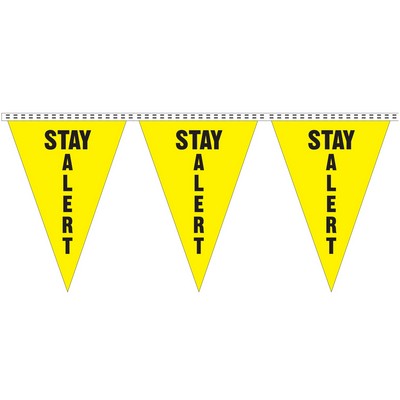 60' Safety Slogan Pennant (Stay Alert)