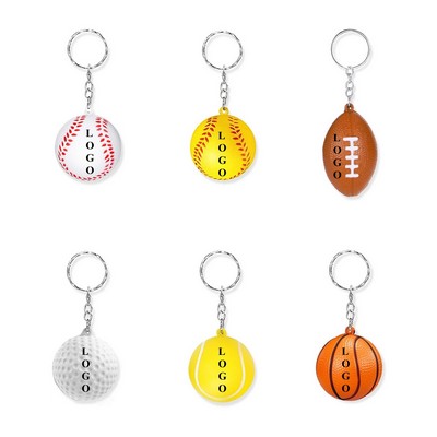 Various Styles Stress Reliever Ball w/ Key Chains