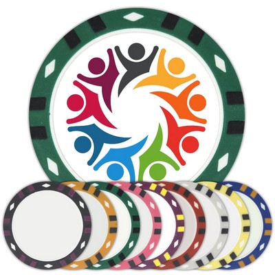 12 gram ABS Poker Chips with 12 Stripes (Full Color Laminated Decals)