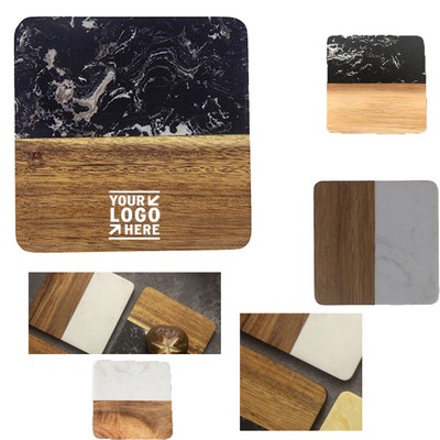 Marble Patchwork Wooden Coasters