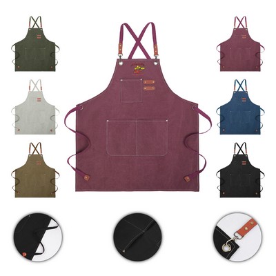 16 Oz. Adjustable Poly/Cotton Canvas Kitchen Apron