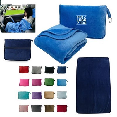 Portable Soft Travel Blanket Lightweight Cozy Throw Bag