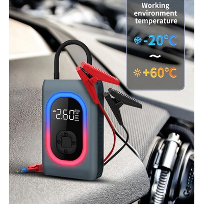 12000mah 12V Car Jump Starter Booster Tire Inflator Air Pump