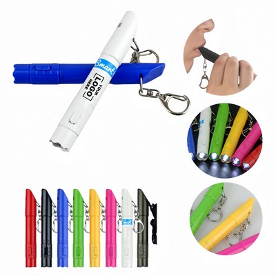 3-In-1 LED Flashlight with Whistle Ballpoint Pen