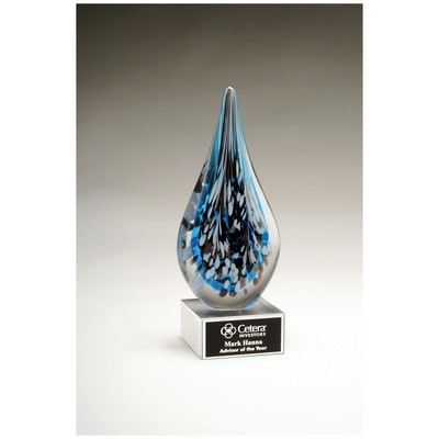 Tear Drop Art Glass, 4" W x 10" H