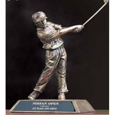 10½" Antique Gold Resin Golfer Trophy